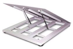 Flip top stainless steel platform scale designed for harsh wash-down environments.